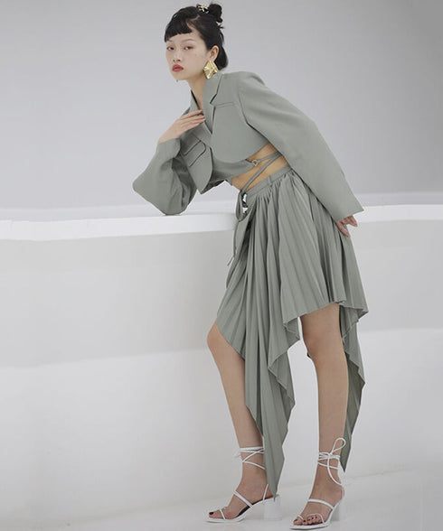 Curved Hem Cropped Jacket